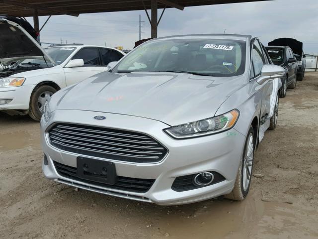 3FA6P0LU2ER219365 - 2014 FORD FUSION SE SILVER photo 2