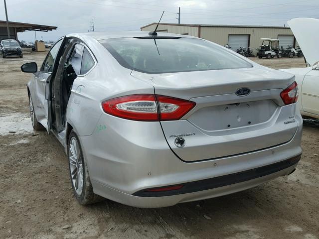 3FA6P0LU2ER219365 - 2014 FORD FUSION SE SILVER photo 3