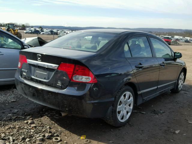 1HGFA16569L010528 - 2009 HONDA CIVIC LX BLACK photo 4