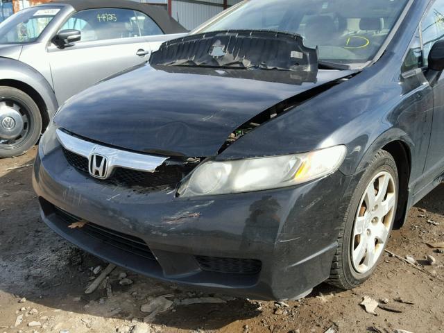 1HGFA16569L010528 - 2009 HONDA CIVIC LX BLACK photo 9