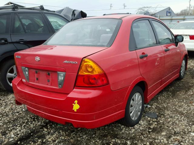 JS2RA41S735171238 - 2003 SUZUKI AERIO S RED photo 4