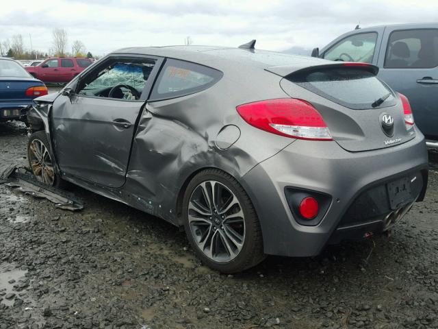 KMHTC6AE7GU249847 - 2016 HYUNDAI VELOSTER T GRAY photo 3