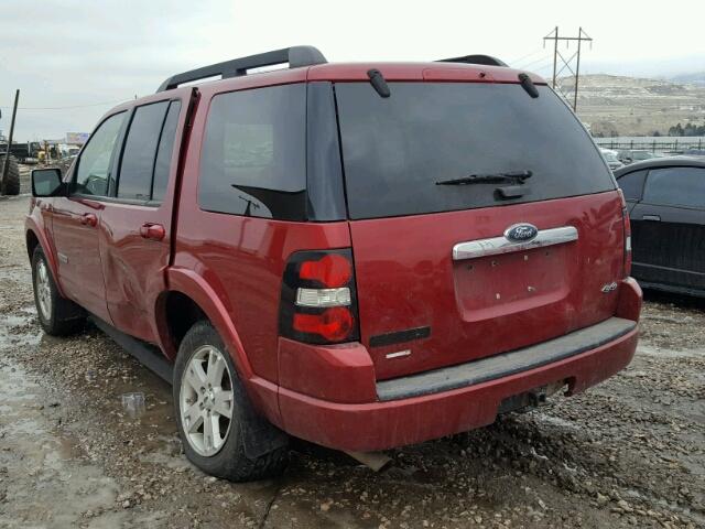 1FMEU73E68UA03365 - 2008 FORD EXPLORER X RED photo 3