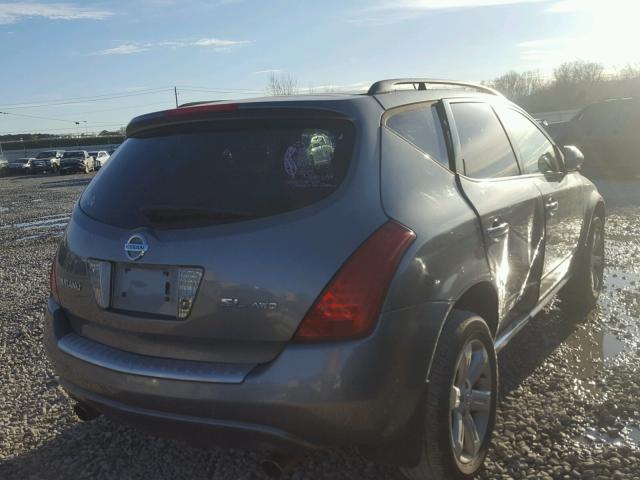 JN8AZ08W56W547293 - 2006 NISSAN MURANO SL GRAY photo 4