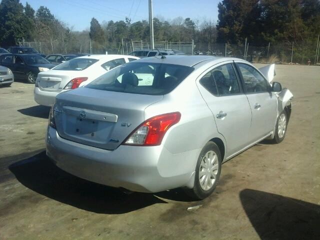 3N1CN7AP8CL905101 - 2012 NISSAN VERSA S SILVER photo 4