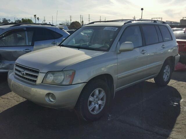 JTEGF21A130085141 - 2003 TOYOTA HIGHLANDER TAN photo 2