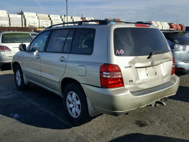 JTEGF21A130085141 - 2003 TOYOTA HIGHLANDER TAN photo 3