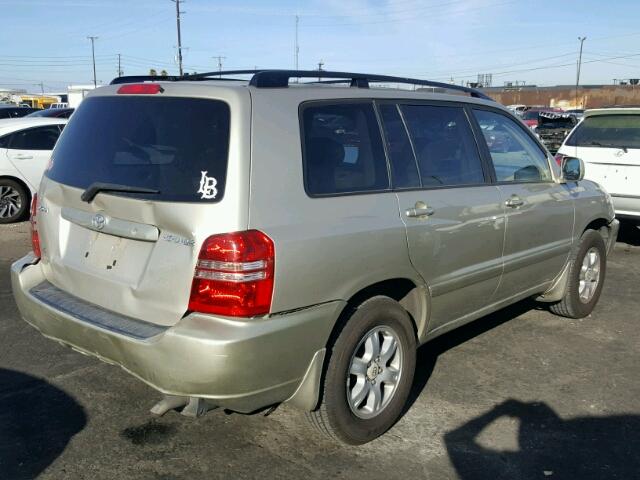 JTEGF21A130085141 - 2003 TOYOTA HIGHLANDER TAN photo 4