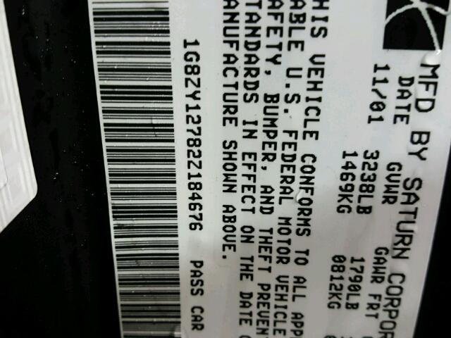 1G8ZY12782Z184676 - 2002 SATURN SC2 MAROON photo 10