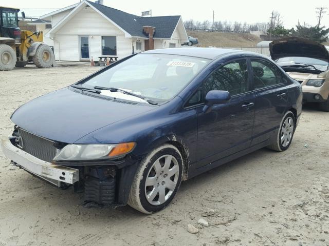 1HGFA16518L002464 - 2008 HONDA CIVIC LX BLUE photo 2