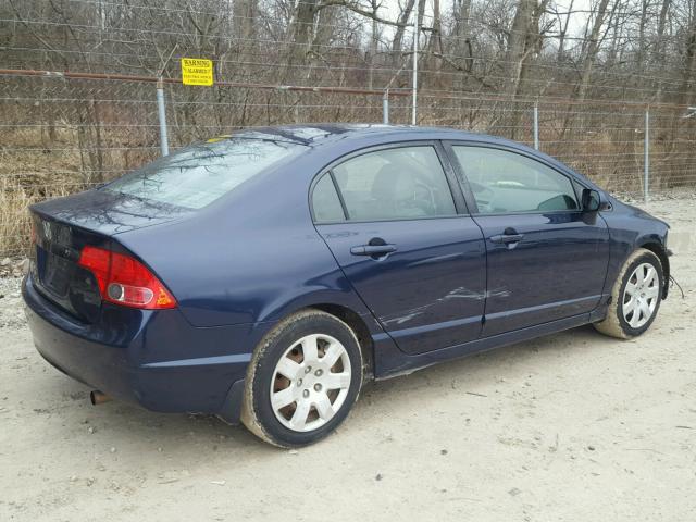 1HGFA16518L002464 - 2008 HONDA CIVIC LX BLUE photo 4