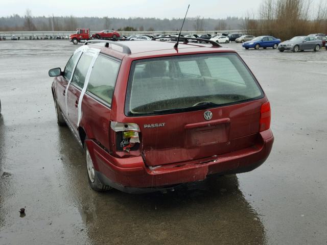 WVWNA23B5YE254703 - 2000 VOLKSWAGEN PASSAT GLS RED photo 3