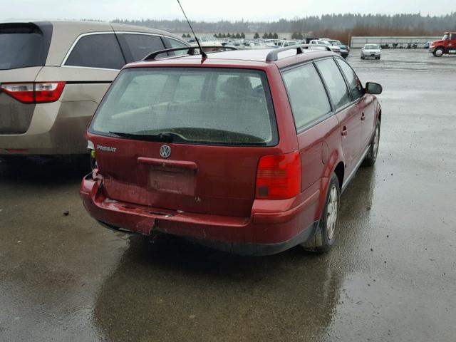 WVWNA23B5YE254703 - 2000 VOLKSWAGEN PASSAT GLS RED photo 4