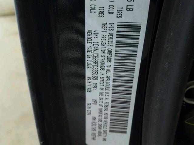 1C4NJCBB8FD335169 - 2015 JEEP COMPASS SP BLACK photo 10