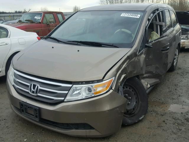 5FNRL5H26DB045615 - 2013 HONDA ODYSSEY LX TAN photo 2