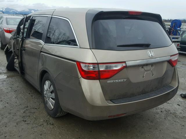 5FNRL5H26DB045615 - 2013 HONDA ODYSSEY LX TAN photo 3