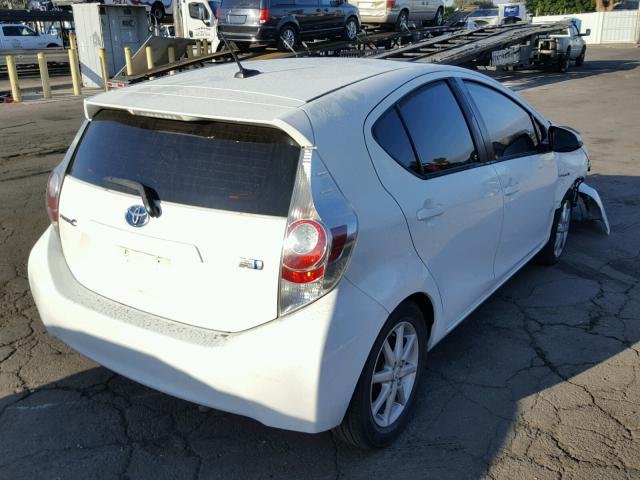 JTDKDTB31C1004756 - 2012 TOYOTA PRIUS C WHITE photo 4