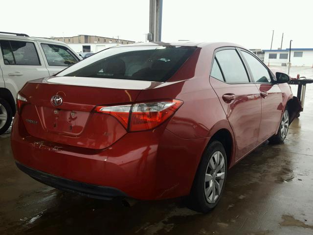 5YFBURHE3EP035257 - 2014 TOYOTA COROLLA L RED photo 4