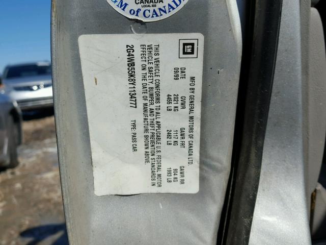 2G4WB55K8Y1134777 - 2000 BUICK REGAL LS 银色 照片 10