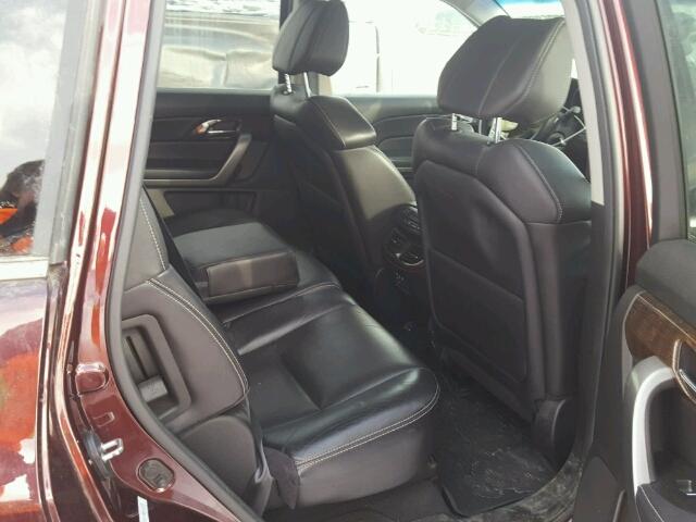 2HNYD2H73BH003309 - 2011 ACURA MDX ADVANC BURGUNDY photo 6