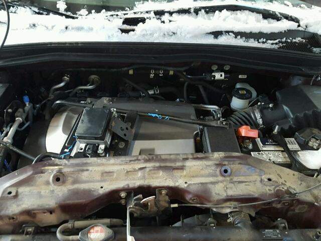 2HNYD2H73BH003309 - 2011 ACURA MDX ADVANC BURGUNDY photo 7