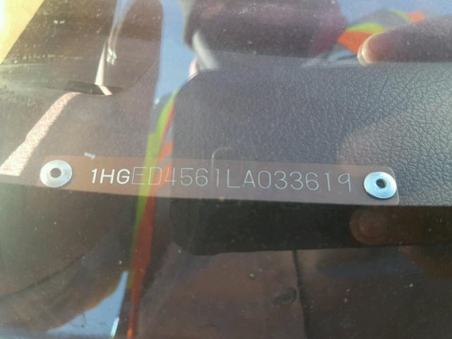 1HGED4561LA033619 - 1990 HONDA CIVIC EX ბურგუნდია ფოტო 10