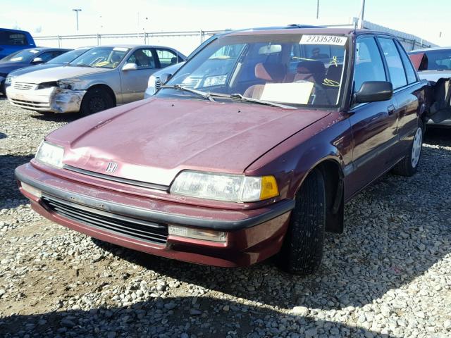 1HGED4561LA033619 - 1990 HONDA CIVIC EX ბურგუნდია ფოტო 2