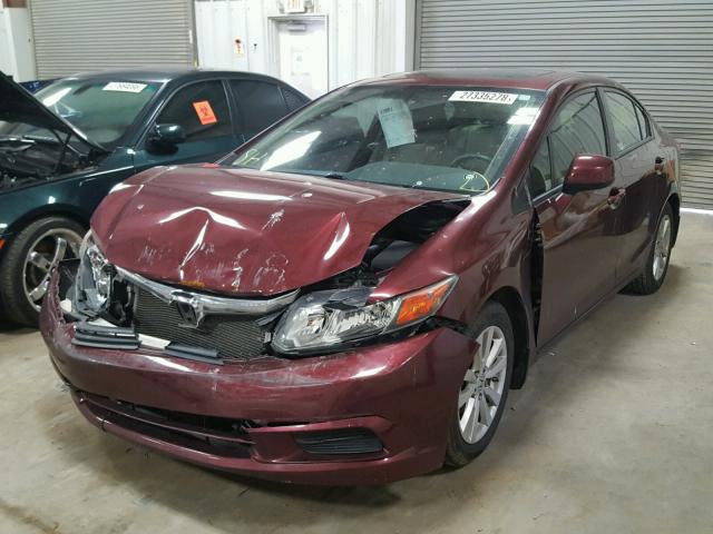 19XFB2F83CE043210 - 2012 HONDA CIVIC EX MAROON photo 2