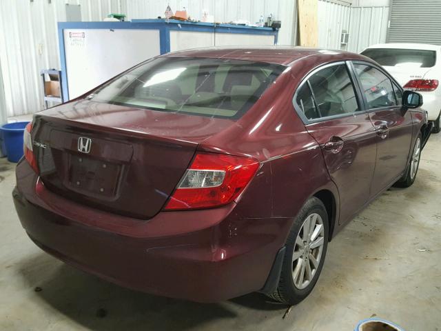 19XFB2F83CE043210 - 2012 HONDA CIVIC EX MAROON photo 4