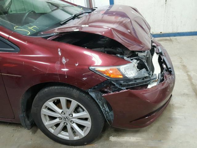 19XFB2F83CE043210 - 2012 HONDA CIVIC EX MAROON photo 9