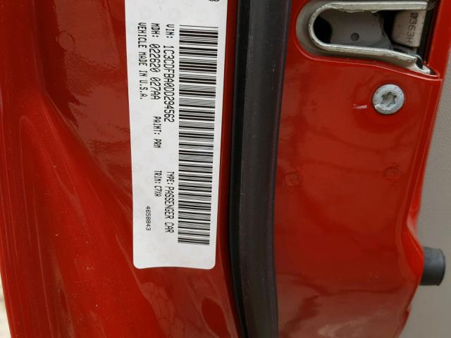 1C3CDFBA0DD294562 - 2013 DODGE DART SXT RED photo 10