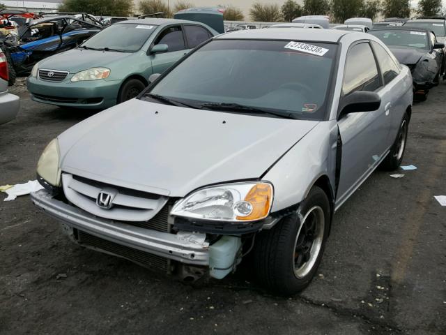 1HGEM22593L067067 - 2003 HONDA CIVIC LX SILVER photo 2