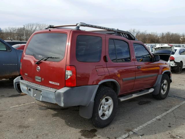 5N1ED28T44C635405 - 2004 NISSAN XTERRA XE RED photo 4