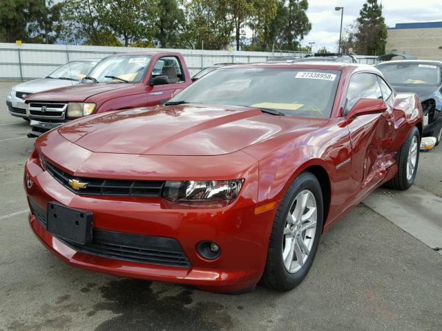 2G1FB1E3XE9202637 - 2014 CHEVROLET CAMARO LT RED photo 2