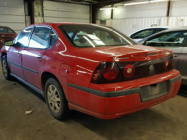 2G1WF52E949109835 - 2004 CHEVROLET IMPALA RED photo 3