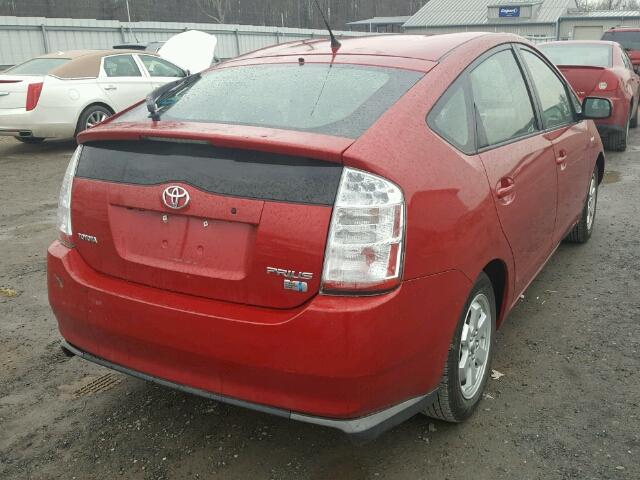 JTDKB20U083400460 - 2008 TOYOTA PRIUS RED photo 4