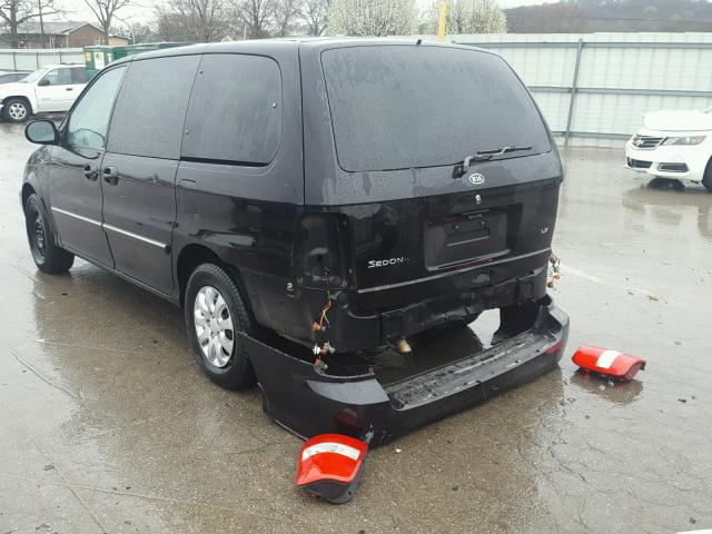 KNDUP131756614992 - 2005 KIA SEDONA EX BLACK photo 3