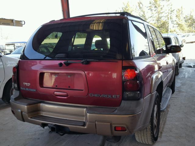 1GNDS13S022412139 - 2002 CHEVROLET TRAILBLAZE RED photo 4