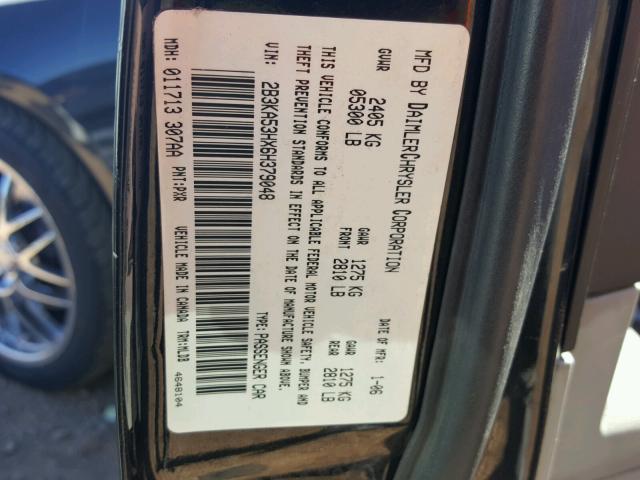 2B3KA53HX6H379048 - 2006 DODGE CHARGER R/ BLACK photo 10