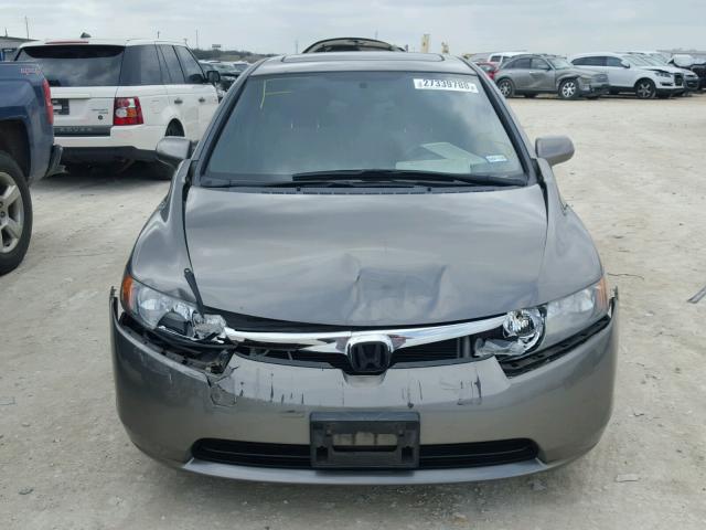 2HGFA16838H506103 - 2008 HONDA CIVIC EX ნაცრისფერი ფოტო 9