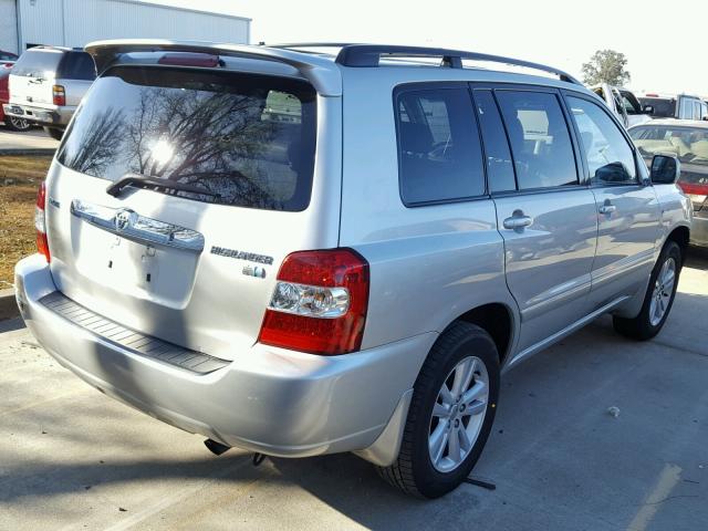 JTEDW21A860006992 - 2006 TOYOTA HIGHLANDER SILVER photo 4