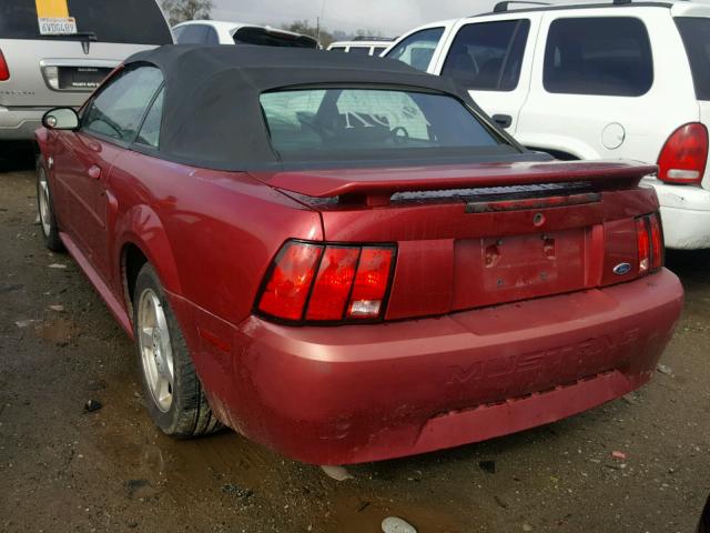 1FAFP44474F117674 - 2004 FORD MUSTANG RED photo 3