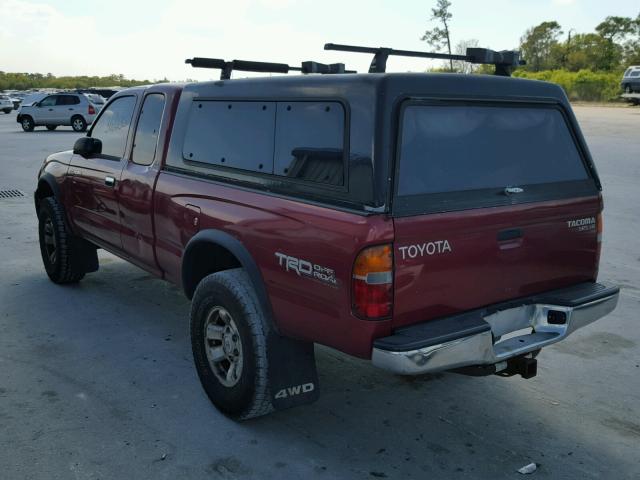 4TAWN72N8XZ556877 - 1999 TOYOTA TACOMA XTR RED photo 3