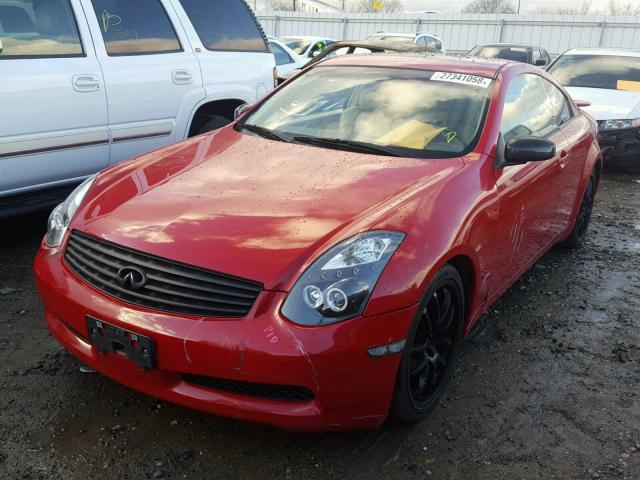 JNKCV54E25M400092 - 2005 INFINITI G35 RED photo 2