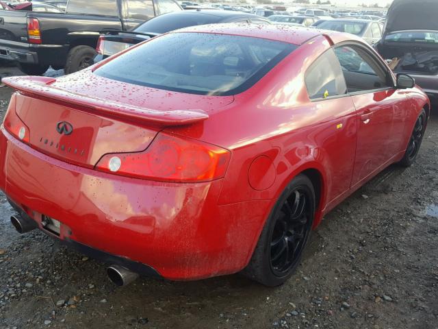 JNKCV54E25M400092 - 2005 INFINITI G35 RED photo 4