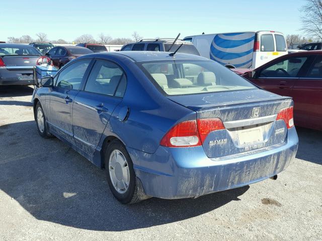 JHMFA36219S014524 - 2009 HONDA CIVIC HYBR BLUE photo 3