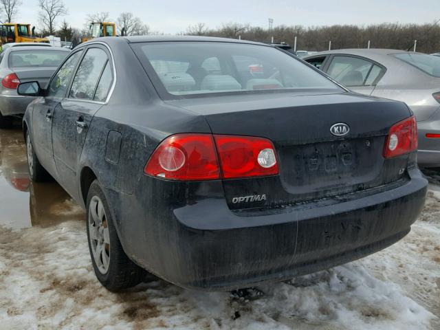 KNAGE123185250839 - 2008 KIA OPTIMA LX BLACK photo 3