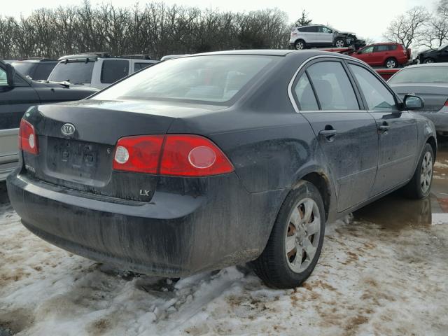 KNAGE123185250839 - 2008 KIA OPTIMA LX BLACK photo 4