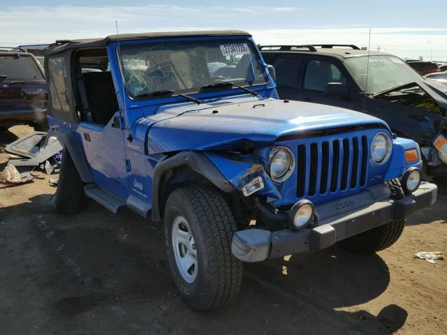 1J4FA49S53P329219 - 2003 JEEP WRANGLER / BLUE photo 1