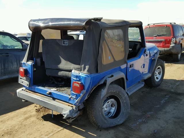 1J4FA49S53P329219 - 2003 JEEP WRANGLER / BLUE photo 4